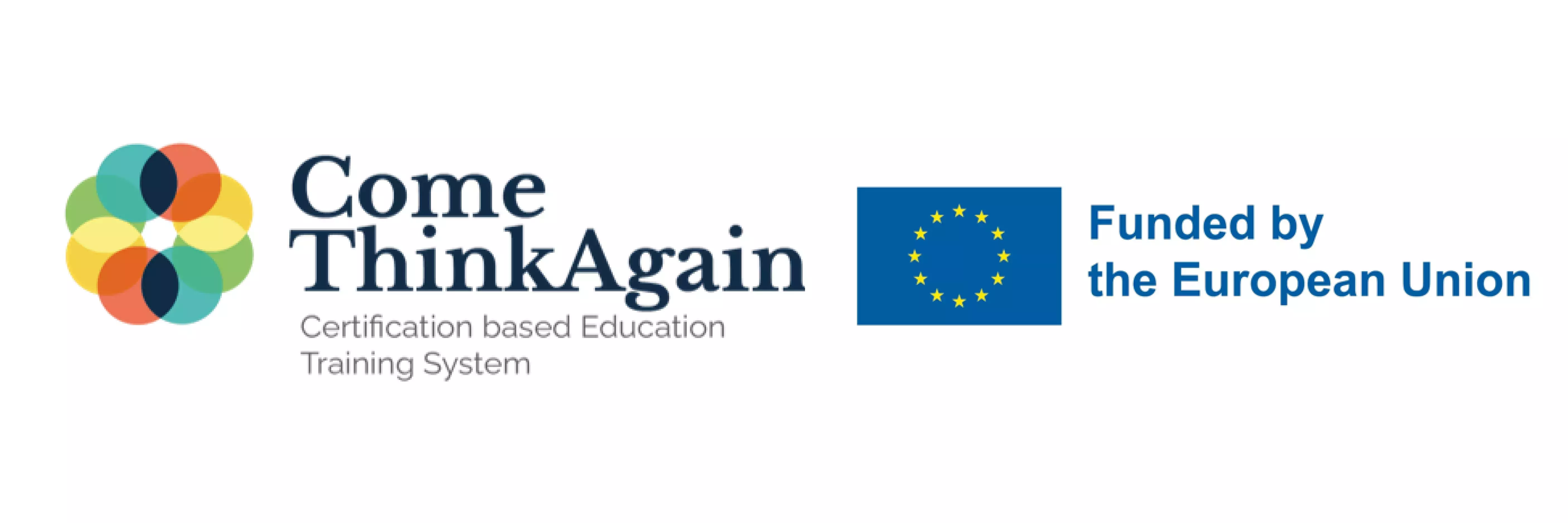 ComeThinkAgain Logo and Funded by the EU Logo