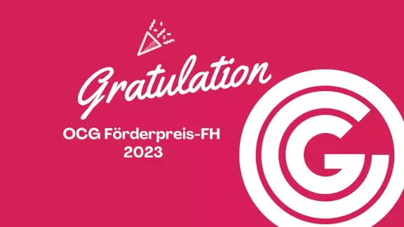 Gratulationsgrafik für die Gewinner des OCG Förderpreis-FH