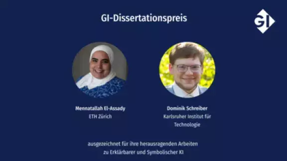 GI-Dissertationspreis, Sujet von GI, Porträtbild von Preisträgerin und Preisträger