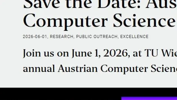 screenshot der Homepage des Austrian Computer Science Day