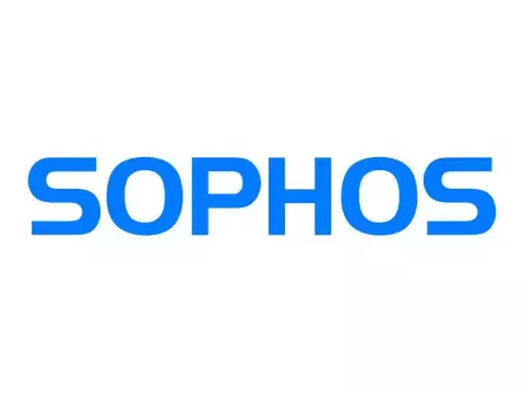 Blauer Schriftzug des Firmenlogos Sophos in Großbuchstaben
